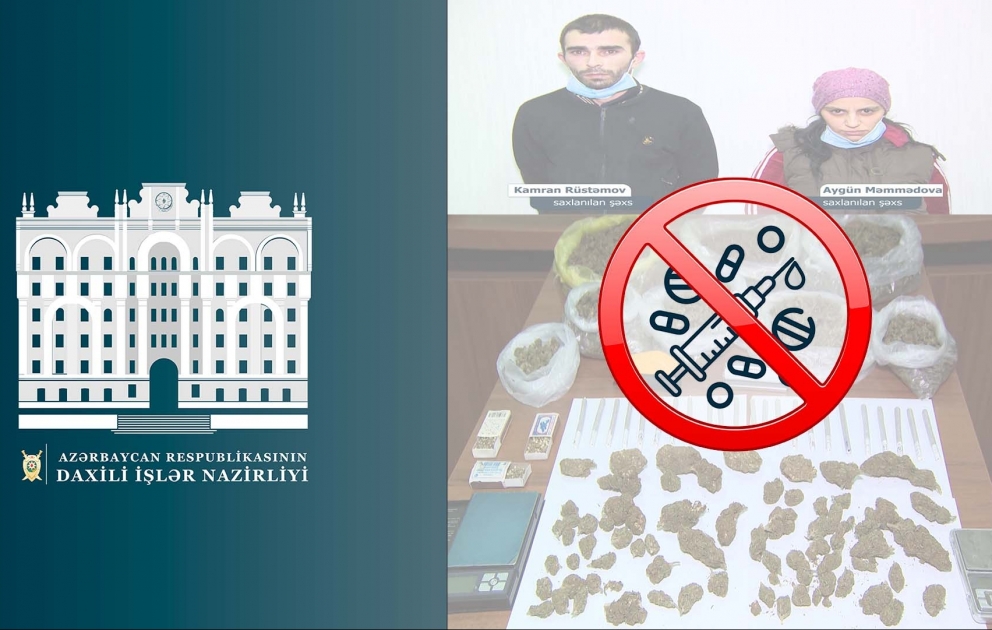 Sabunçu rayonunda narkotik vasitələrin qanunsuz ​dövriyyəsi ilə məşğul olan qadın və kişi saxlanılıb