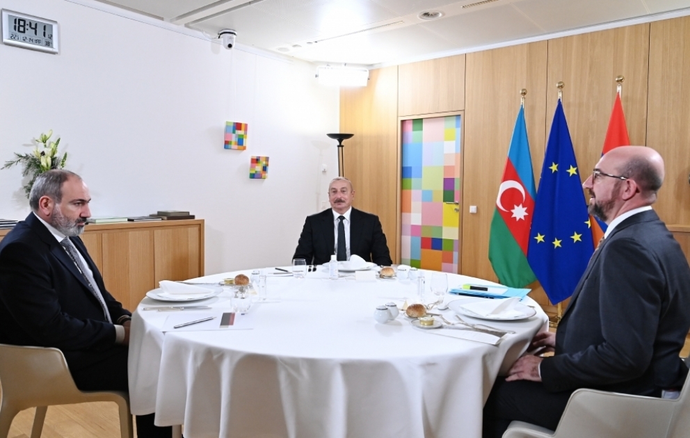 President Ilham Aliyev had joint meeting with President of European Council Charles Michel and Armenian Prime Minister Nikol Pashinyan