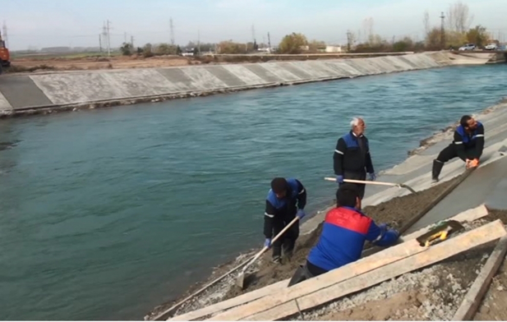Ölkənin ən böyük suvarma kanalında işlər davam edir