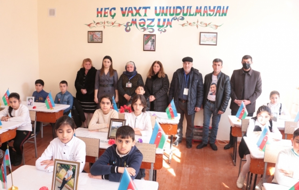 Füzulidə Vətən müharibəsi şəhidi İlham Abbasovun adı sinfə verilib