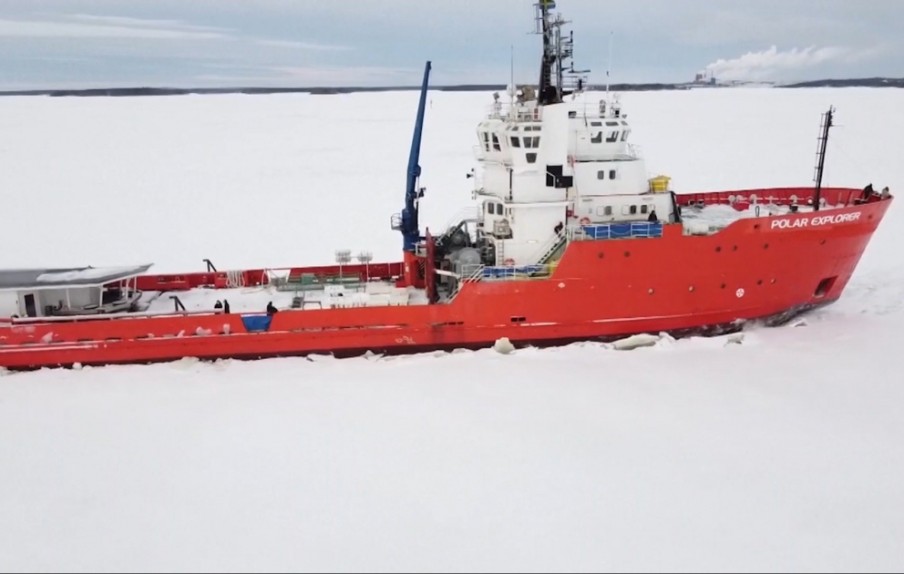 Unique icebreaker cruise crosses through frozen Baltic Sea