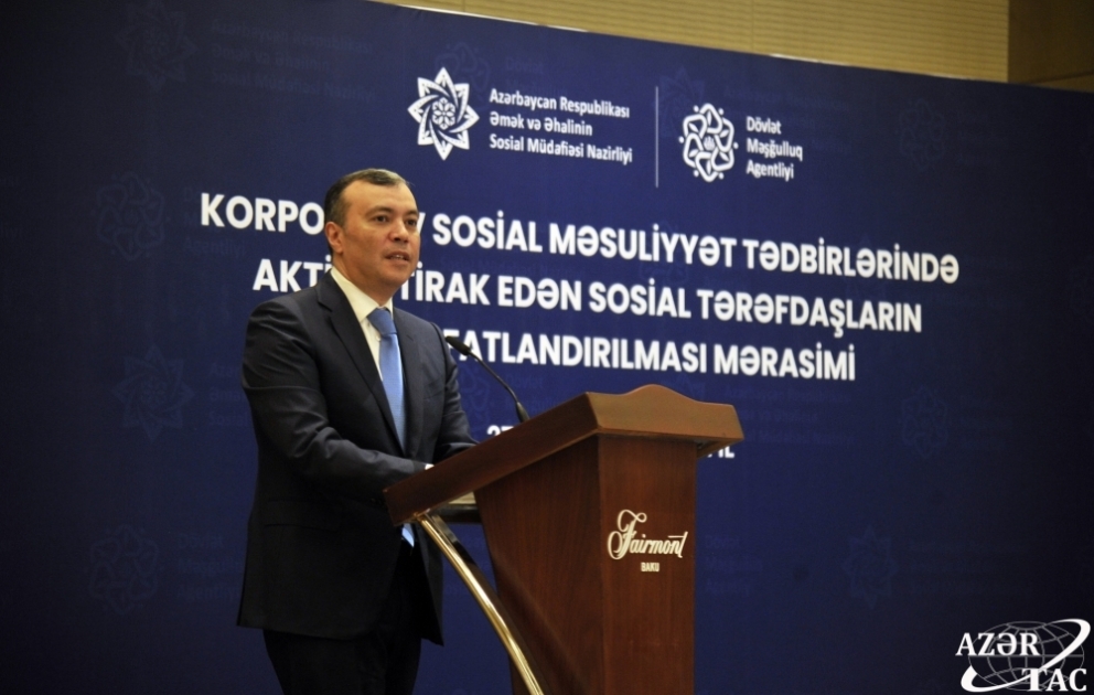 Korporativ sosial məsuliyyət tədbirlərində fəal iştirak edən sosial tərəfdaşlar mükafatlandırılıblar