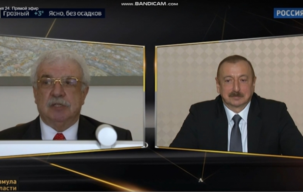 На телеканале " Россия-24" прошел показ передачи "Формула власти", посвященной 30-летию восстановления независимости Азербайджана