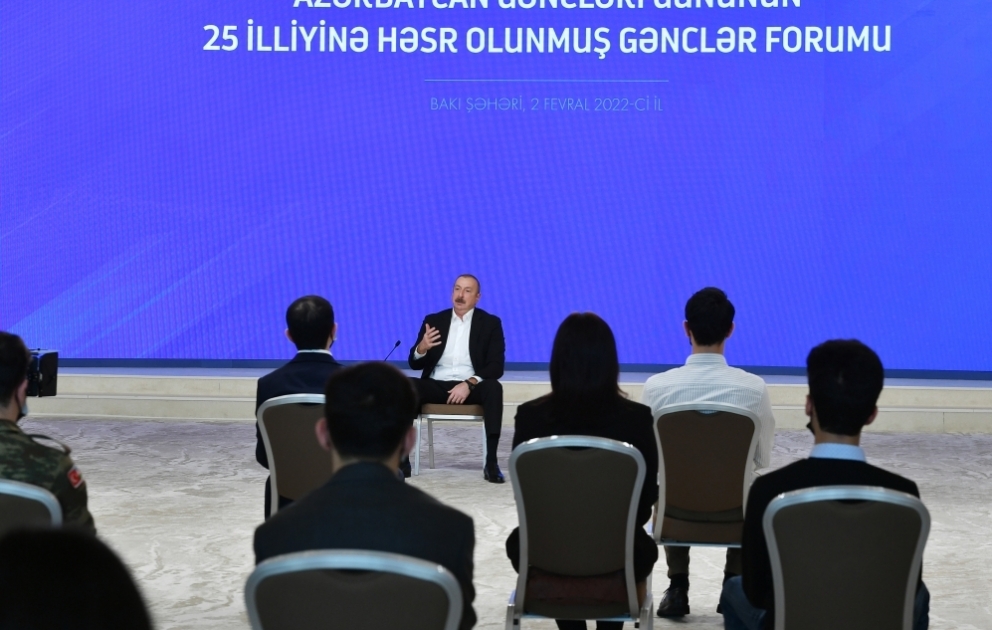 Azərbaycan Prezidenti: Müharibədə iştirak etmiş və qəhrəmanlıq göstərmiş gənclər öz əməlləri ilə yeni yetişən nəsil üçün də nümunə olmalıdırlar