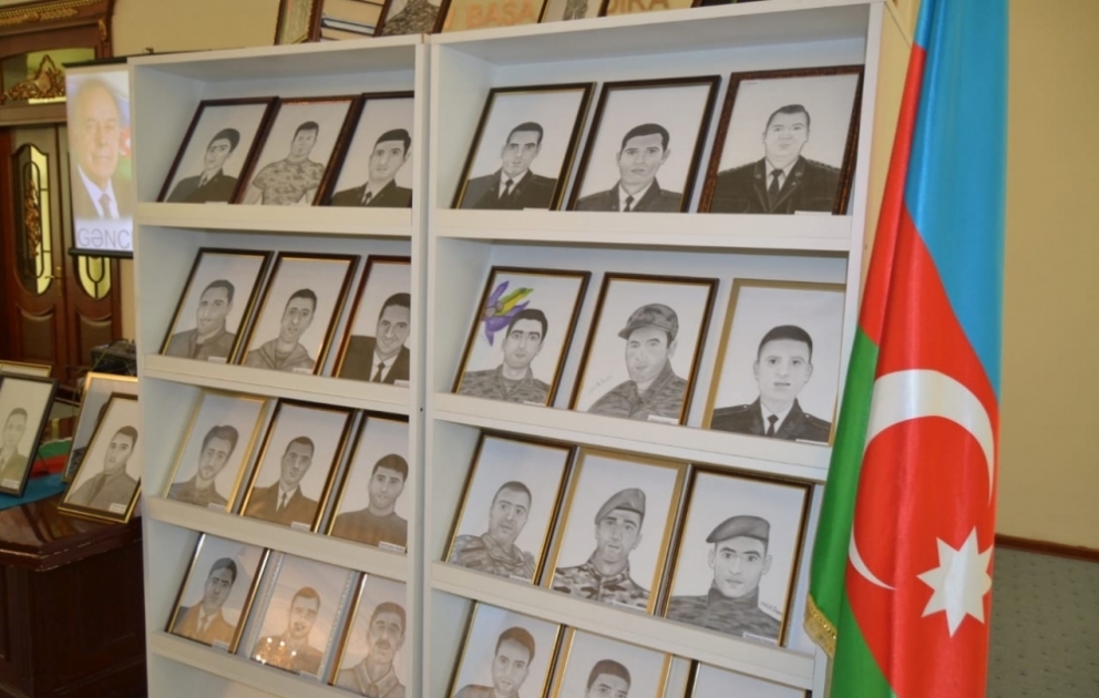 Gənc rəssam Füzulidən olan 78 Vətən müharibəsi şəhidinin portretini çəkib