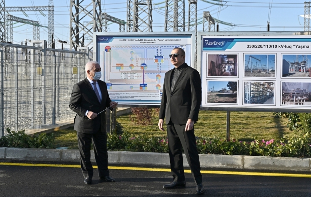 President Ilham Aliyev inaugurated newly renovated 330 kV “Yashma” junction substation