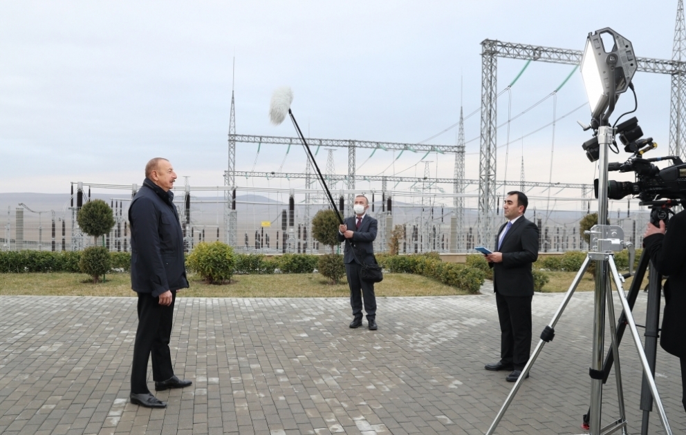 Prezident İlham Əliyev: Nəhəng enerji obyektlərinin inşası bizim güclü imkanlarımızdan xəbər verir