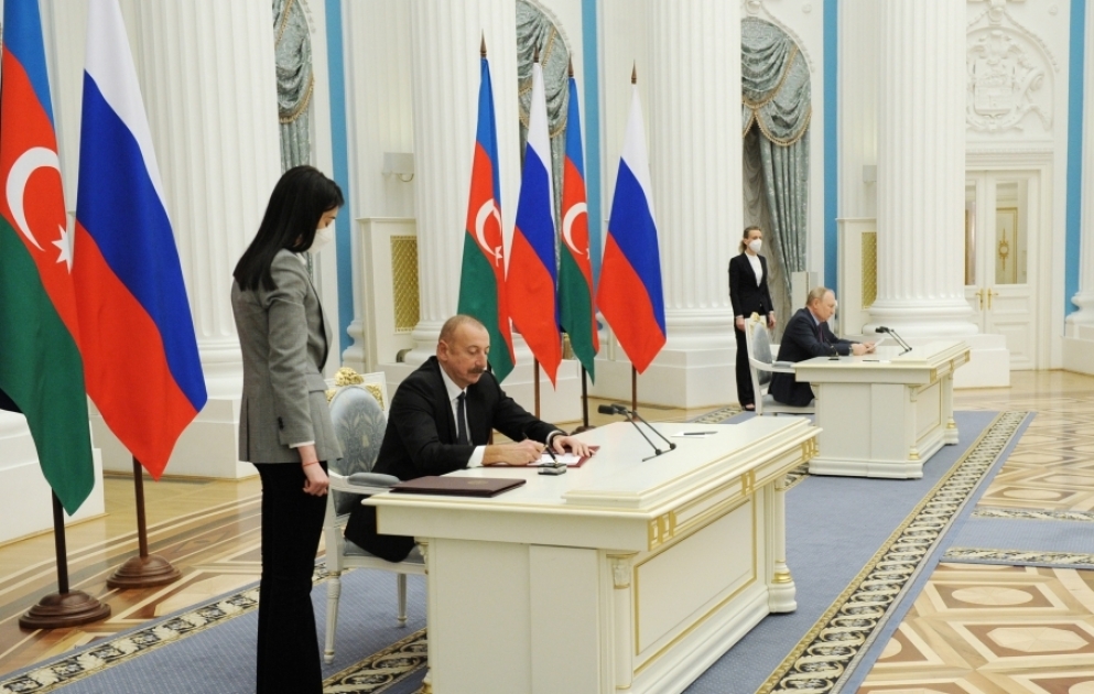 In Moskau unterzeichnet man Erklärung über “Alliierte Interaktion zwischen der Republik Aserbaidschan und der Russischen Föderation“