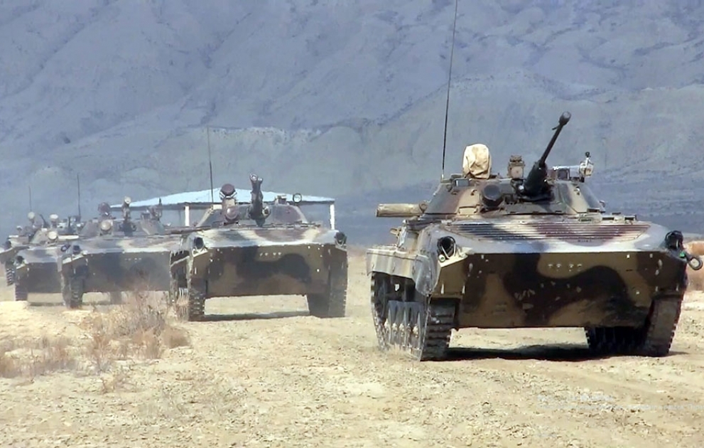 Armored vehicles crews carried out practical training exercises