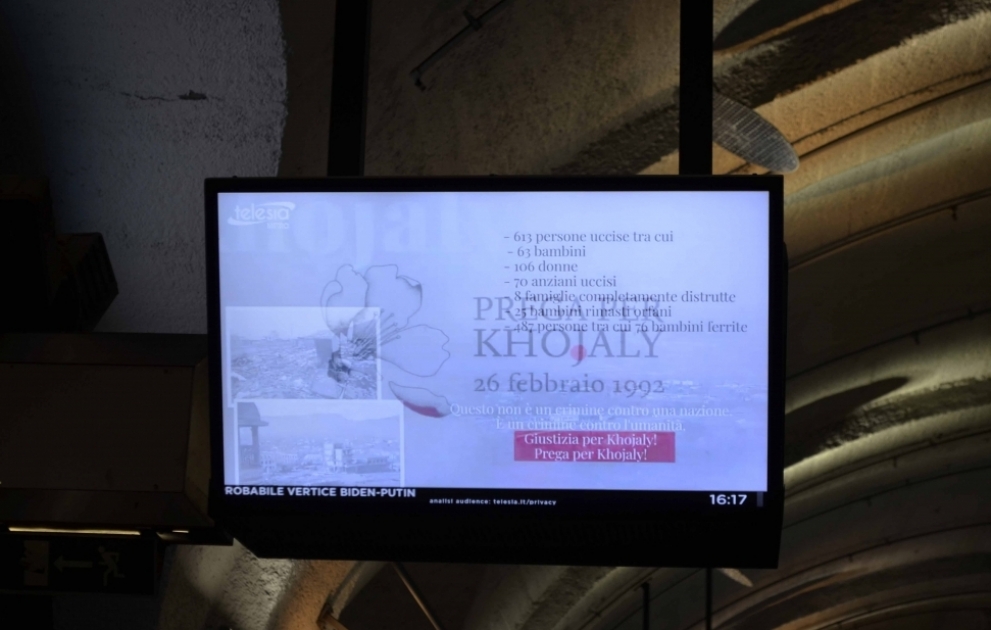 Romanın və Milanın metro stansiyalarında Xocalı soyqırımı ilə bağlı videoçarx yayımlanır