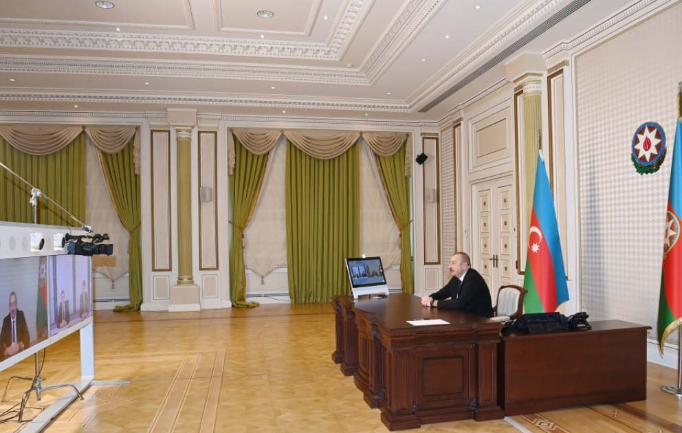 Prezident İlham Əliyev Moldova parlamentinin sədri ilə videoformatda görüşüb