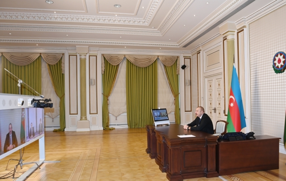 President Ilham Aliyev met in a video format with Speaker of Parliament of Moldova