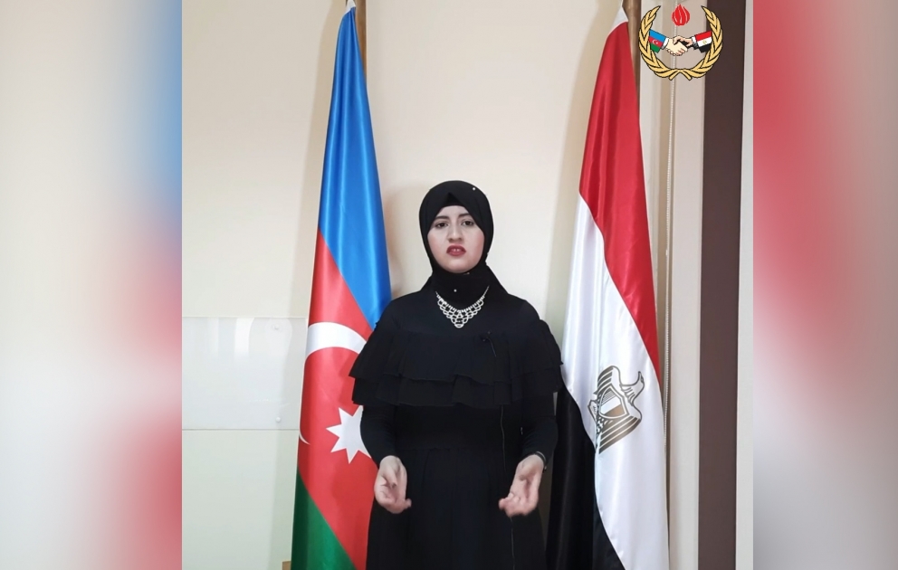 Misirli tələbə Xocalı soyqırımına həsr olunmuş şeir söyləyib