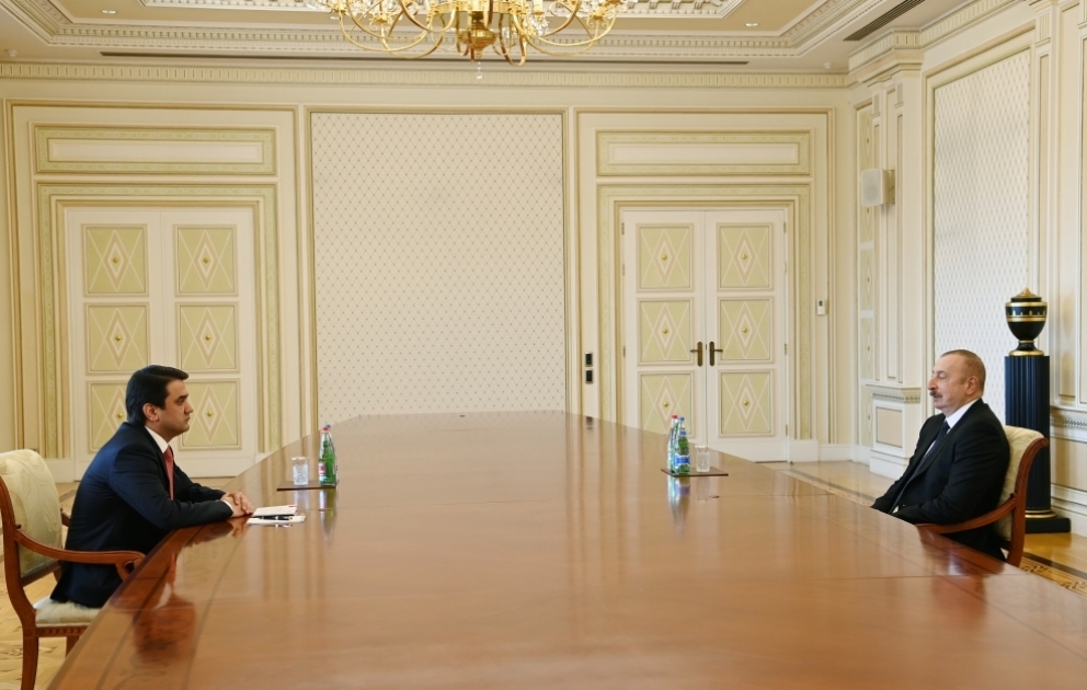Prezident İlham Əliyev Tacikistan Respublikası Ali Məclisi Milli Məclisinin sədrini qəbul edib