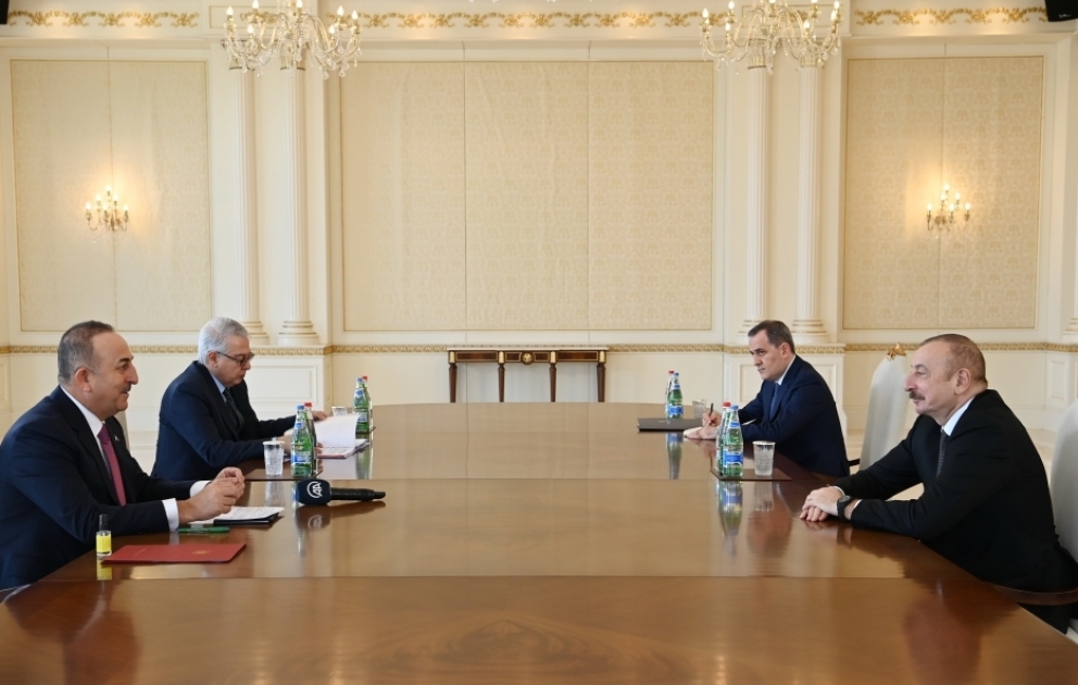Entretien du président Ilham Aliyev avec le ministre turc des Affaires étrangères