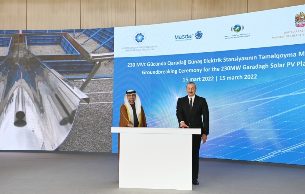 President Ilham Aliyev attended groundbreaking ceremony for Garadagh Solar Power Plant