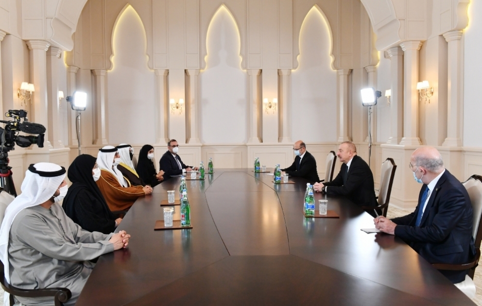 President Ilham Aliyev received delegation led by Minister of Energy and Infrastructure of United Arab Emirates