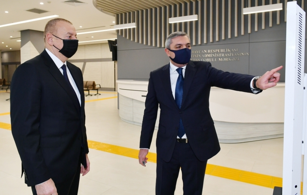 Präsident Ilham Aliyev weiht Zentrum für Bürgerempfang ein