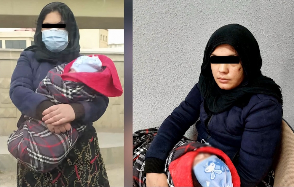 Nəsimi rayonunda körpə qızı ilə dilənçilik edən qadın saxlanılıb