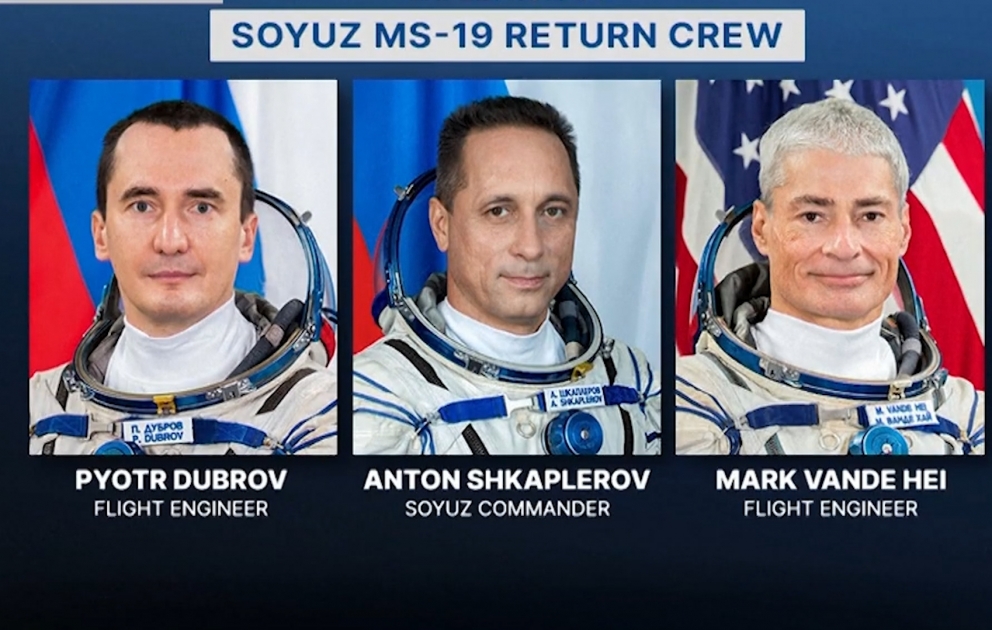 NASA astronavtı və rus kosmonavtları Yerə dönüblər