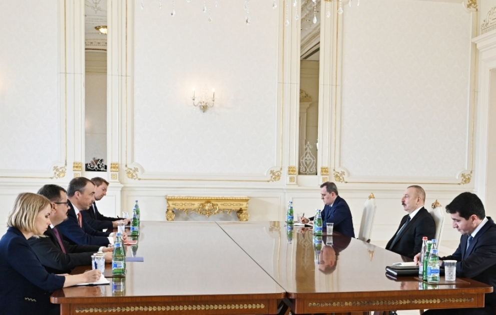 Präsident Ilham Aliyev empfängt Delegation um EU-Sonderbeauftragten für den Südkaukasus