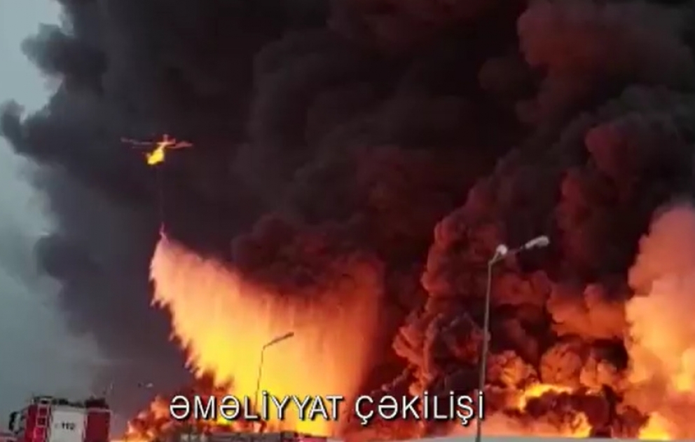 "Azərsun Sənaye Parkı”nın ərazisində baş vermiş yanğının söndürülməsinə xeyli sayda qüvvə cəlb olunub