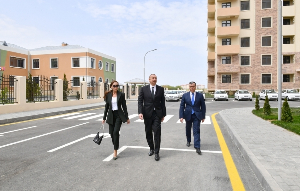 Residential complex for families of martyrs and war disabled inaugurated in Sabunchu district, Baku 
President Ilham Aliyev and First Lady Mehriban Aliyeva attended the inauguration