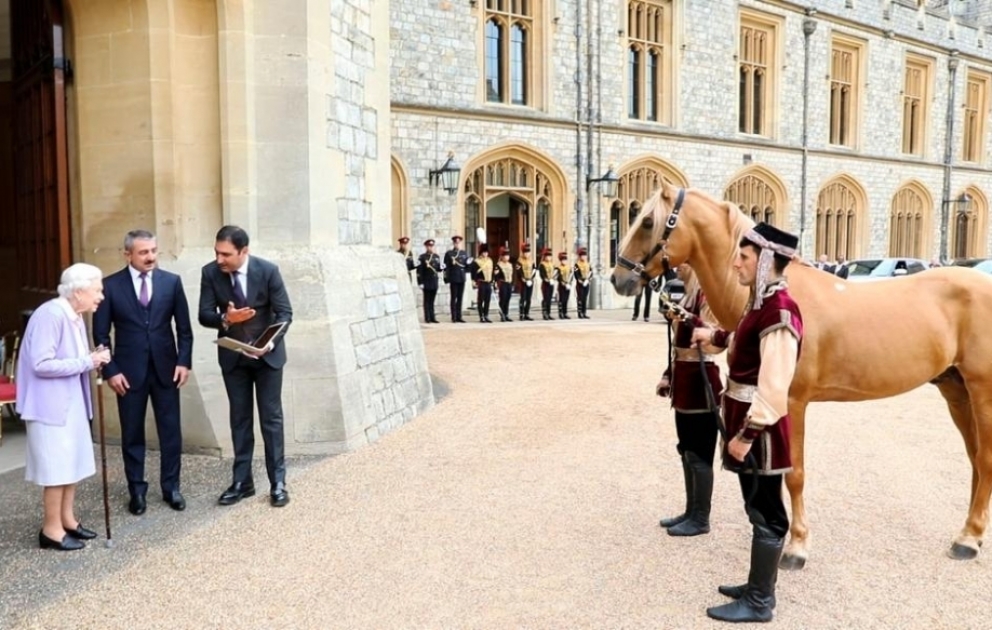 Britaniya Kraliçasına Azərbaycan Prezidentinin hədiyyə etdiyi “Şöhrət” adlı Qarabağ atı təqdim olunub