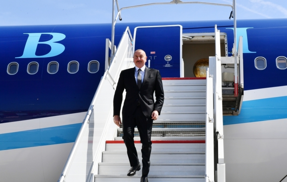 President Ilham Aliyev arrived in Brussels for working visit