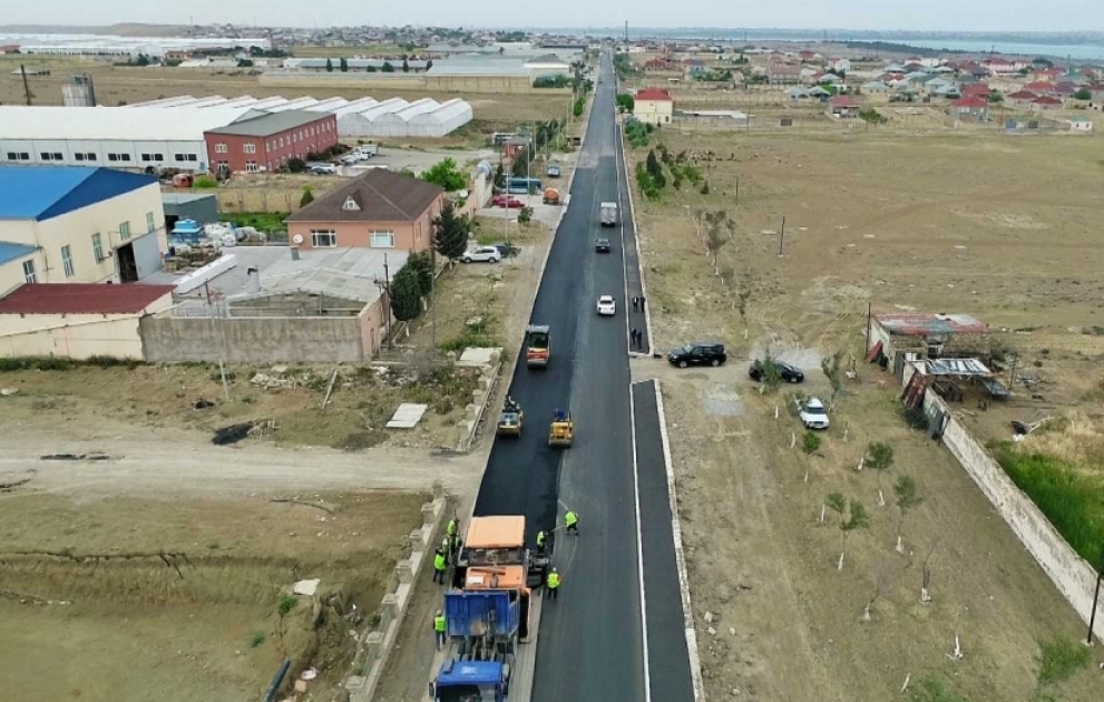 Abşeron rayonunun Aşağı Güzdək avtomobil yolu yenidən qurulur