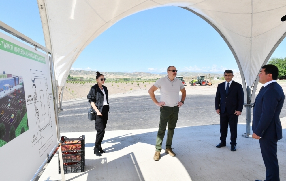 President Ilham Aliyev and First Lady Mehriban Aliyeva viewed intensive orchard in Zangilan district