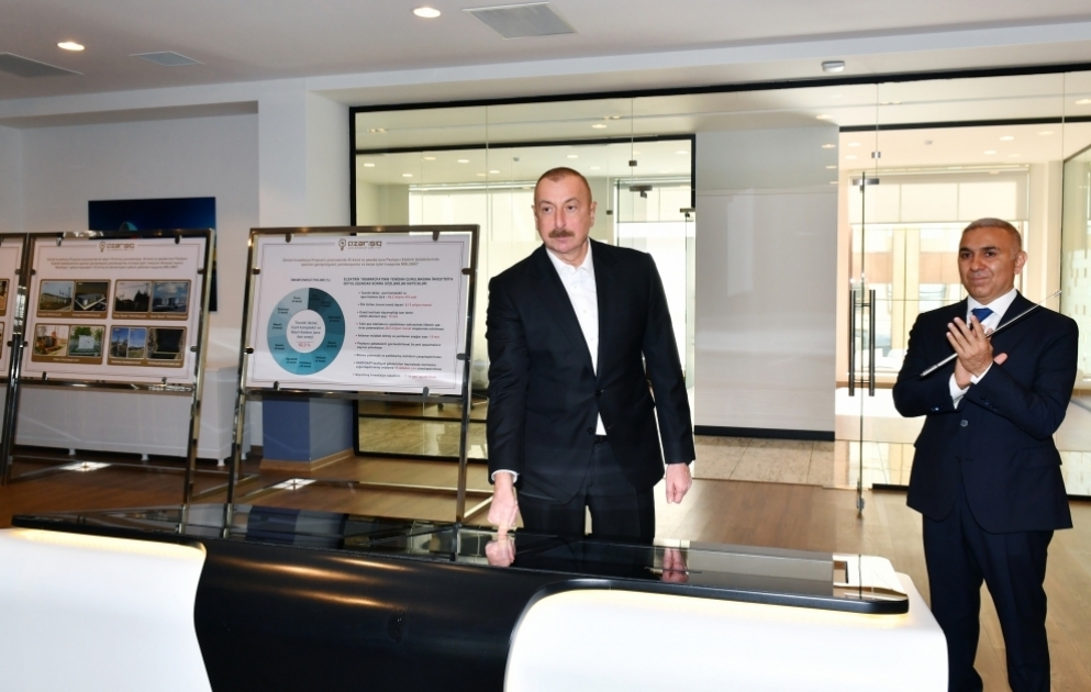Präsident Ilham Aliyev weiht ein weiteres neues Umspannwerk in Baku ein