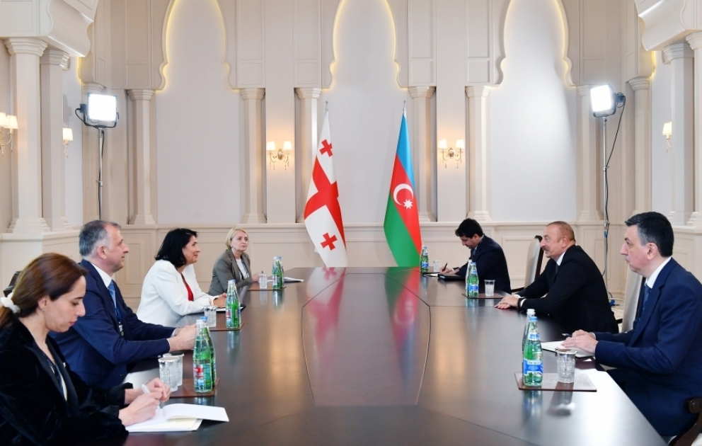 Entretien du président Ilham Aliyev avec son homologue géorgienne Salomé Zourabichvili