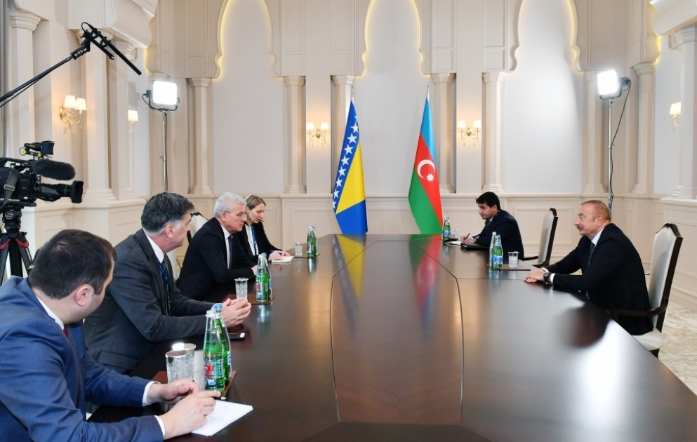 Prezident İlham Əliyev Bosniya və Herseqovinanın Rəyasət Heyətinin Sədri ilə görüşüb
