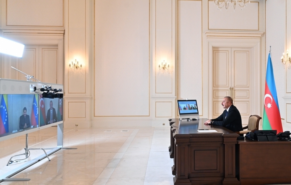 Präsident Ilham Aliyev empfängt Venezuelas Präsident im Videoformat