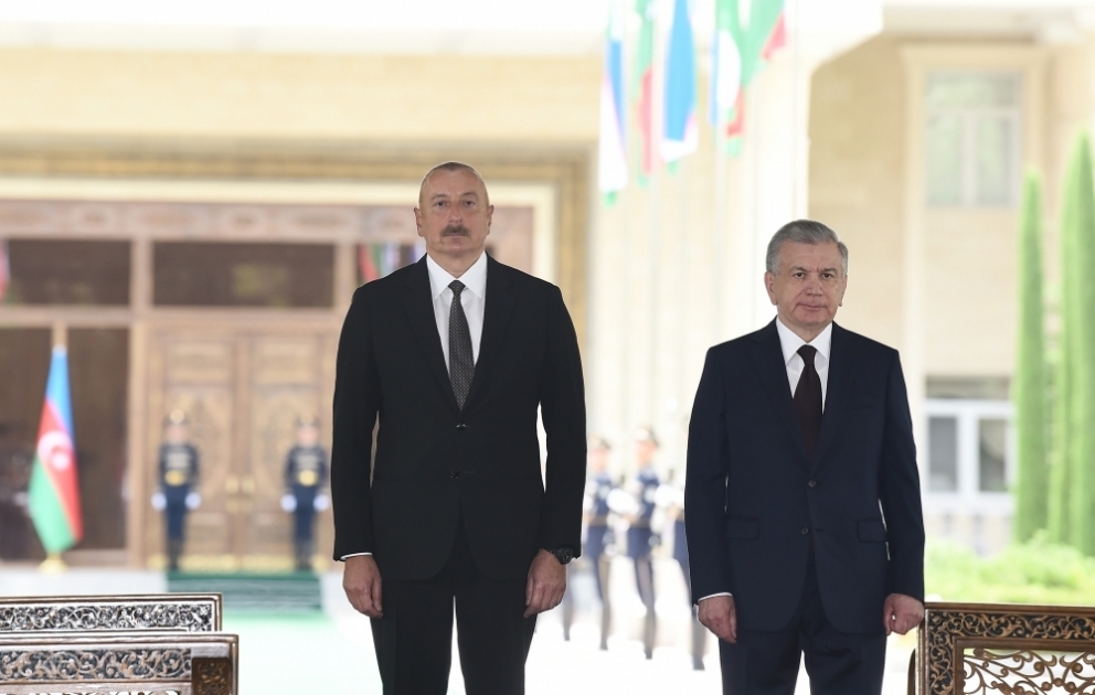 Azərbaycan Prezidenti İlham Əliyevin Daşkənddə rəsmi qarşılanma mərasimi olub