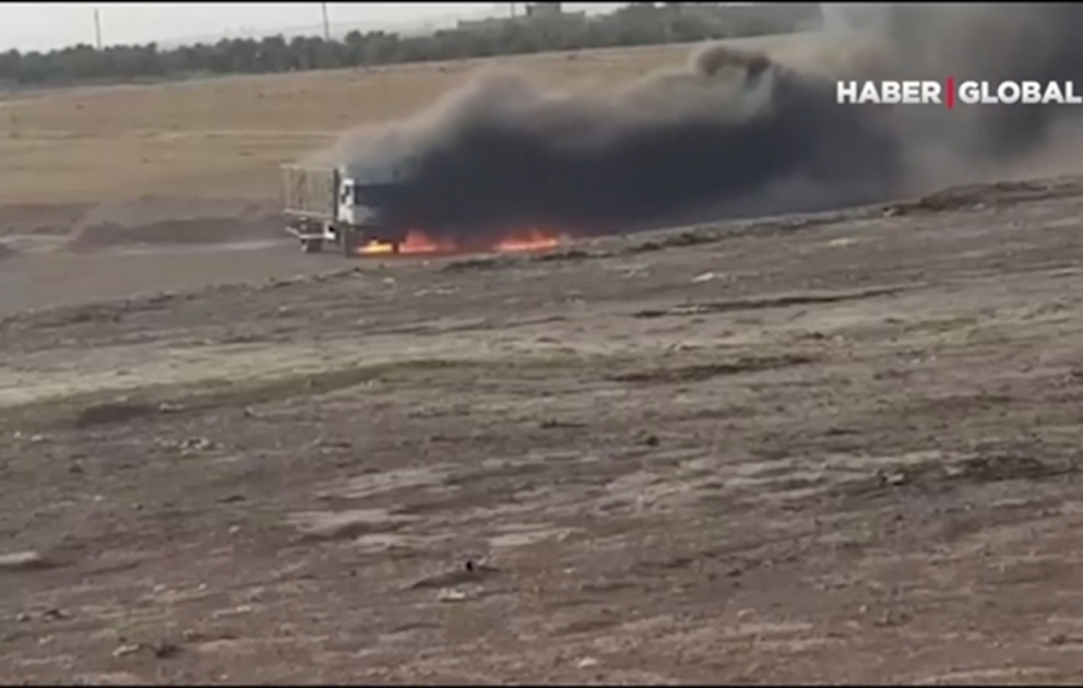 Türkiyə sərhədində içində bomba olan yük maşını məhv edildi