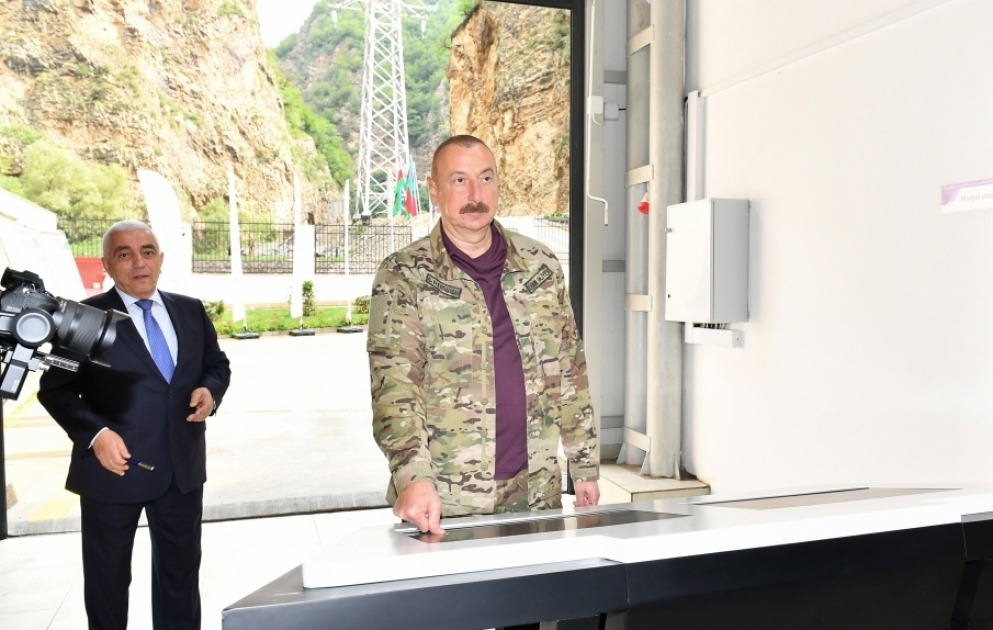 Prezident İlham Əliyev “Kəlbəcər-1” Kiçik Su Elektrik Stansiyasının açılışında iştirak edib