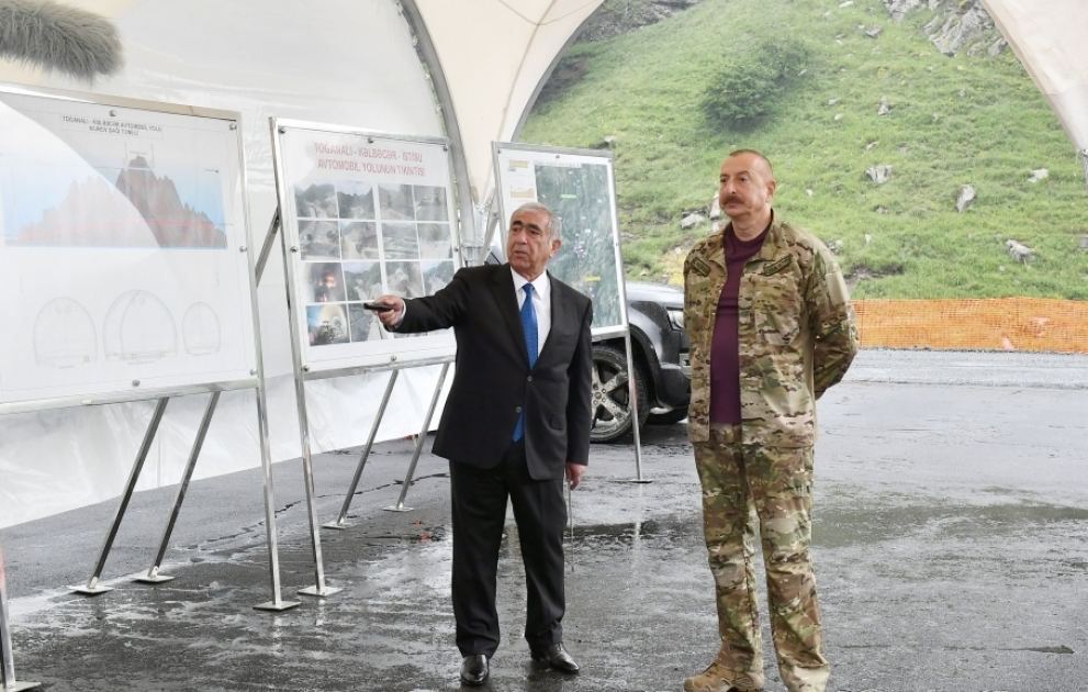 President Ilham Aliyev viewed construction of two tunnels in Goygol district