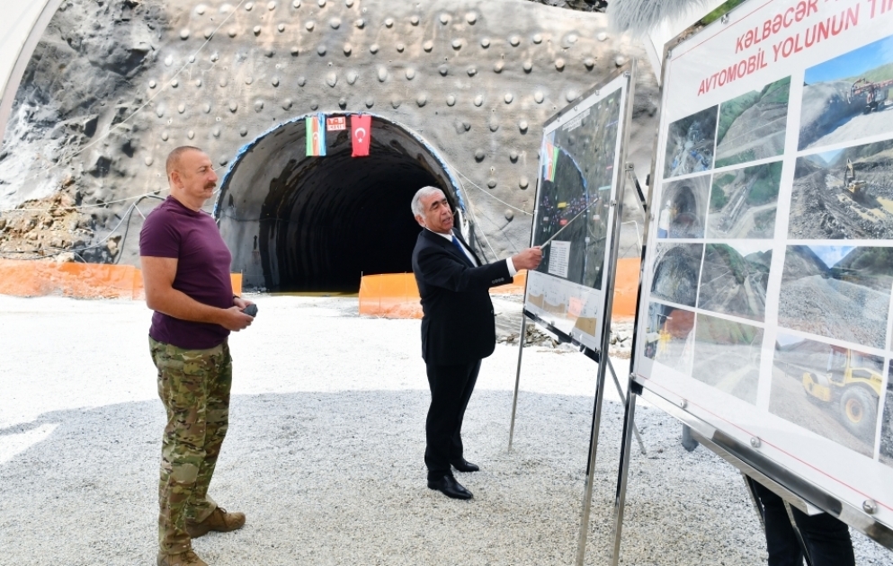 President Ilham Aliyev viewed construction progress of Kalbajar-Lachin highway