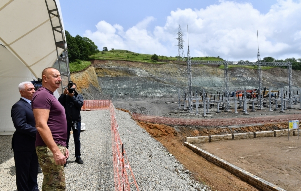 President Ilham Aliyev viewed work done at “Gorchu” power substation in Lachin