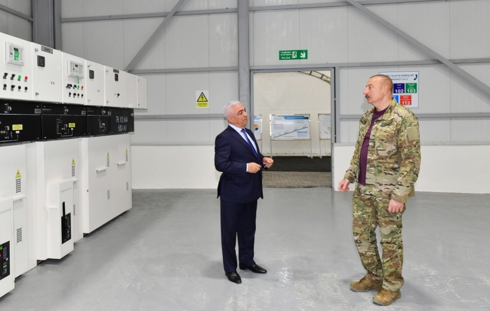 Prezident İlham Əliyev Kəlbəcərdə “Çıraq-1” Kiçik Su Elektrik Stansiyasında tikinti işlərinin gedişi ilə tanış olub