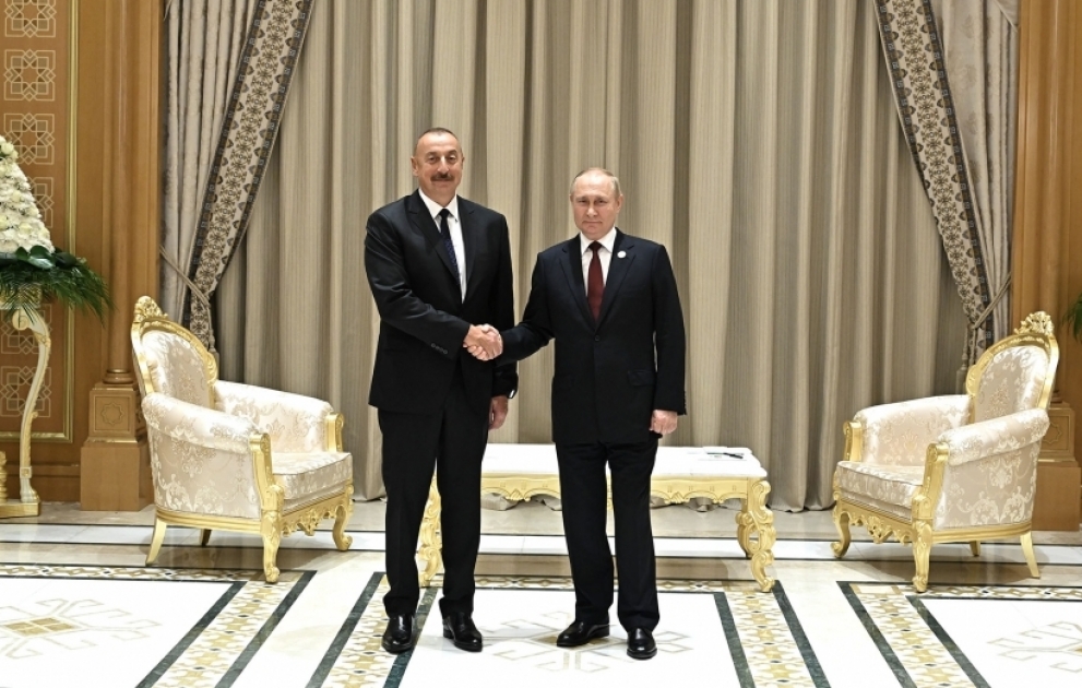 Президент Азербайджана Ильхам Алиев встретился в Ашхабаде с Президентом России Владимиром Путиным