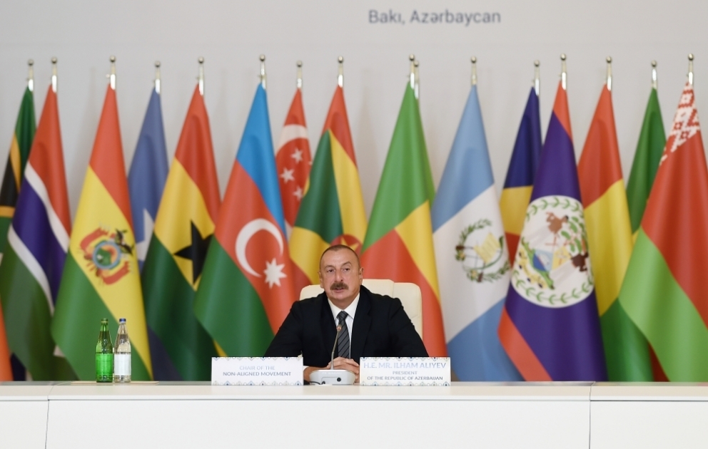 Qoşulmama Hərəkatı Parlament Şəbəkəsinin Bakı konfransı işə başlayıb
Azərbaycan Prezidenti İlham Əliyev konfransda iştirak edib