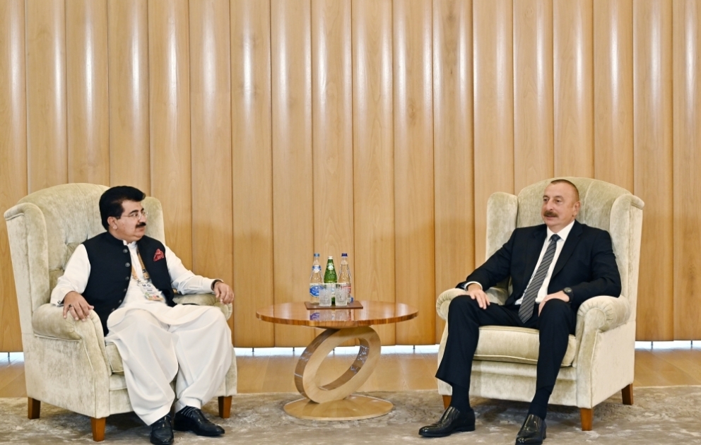 Präsident Ilham Aliyev empfängt Vorsitzenden des Senats der Islamischen Republik Pakistan