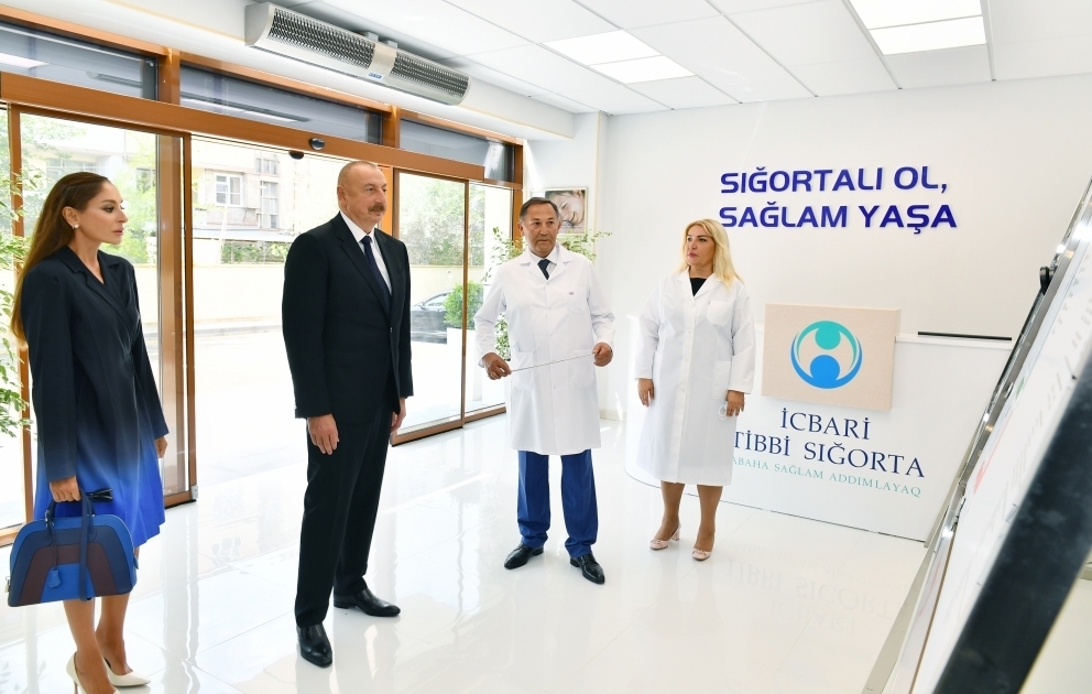 President Ilham Aliyev and First Lady Mehriban Aliyeva viewed conditions created at maternity hospital No 2 in Bakikhanov settlement of Baku after major overhaul