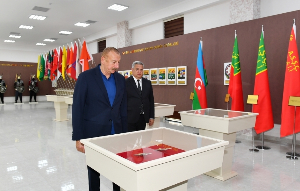 Prezident İlham Əliyev Ağsuda Gənc Sənətkarlar Mərkəzinin və Dövlət Rəmzləri Muzeyinin açılışında iştirak edib