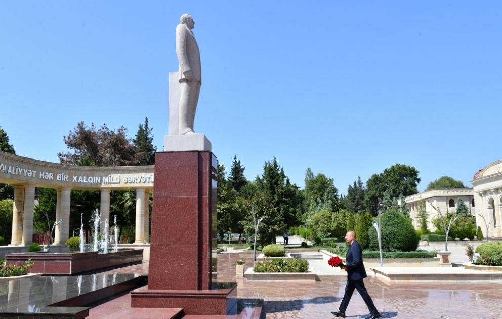 Präsident Ilham Aliyev zu Besuch im Rayon Aghsu