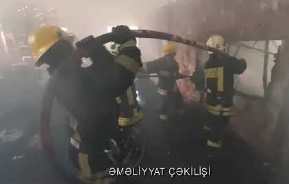 Hökməli qəsəbəsində dəri emalı sexində baş vermiş yanğın söndürülüb