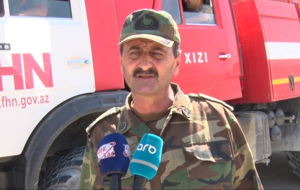 Şabranda yanğın baş verən dağlıq ərazidə soyutma işləri aparılır